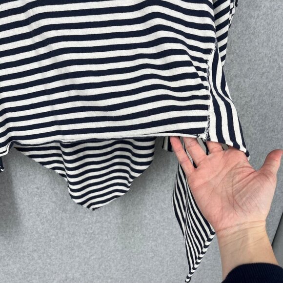 We the Free People Striped Angel Shirt Size M Navy Combo Distressed Oversized - Picture 2 of 12